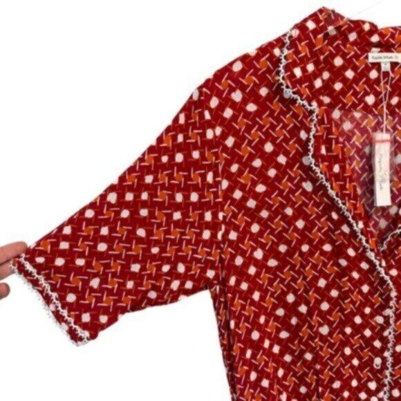 NWT Poupette St Barth | Women's Red Moon Georgette Print Jumpsuit Size Medium - Picture 4 of 12